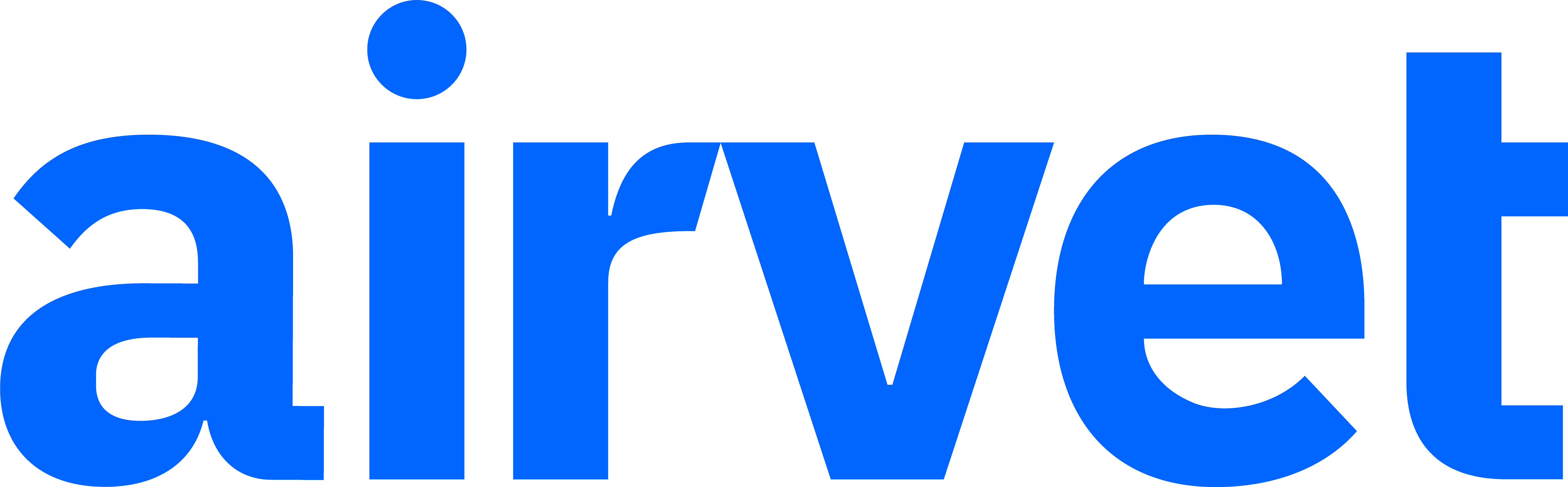 Airvet logo, the word airvet, in blue